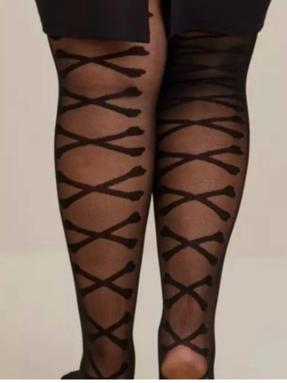 Torrid Black Crossbone Sheer Tights (Item Number: 18650778)- NWT- size 1/2